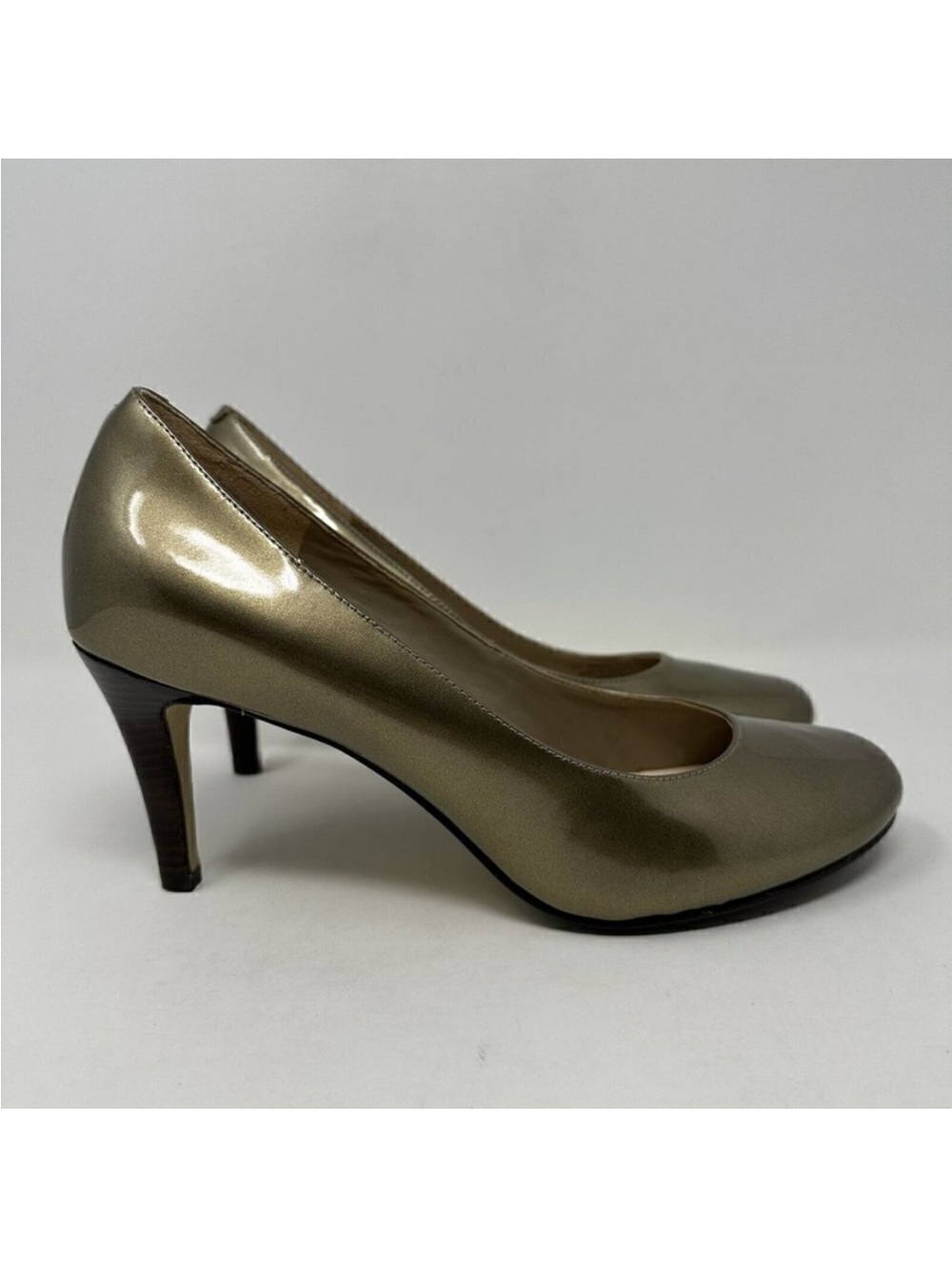 Cole Haan Laney High Heels Pumps Gold‎ Patent Leather Sz 8.5B